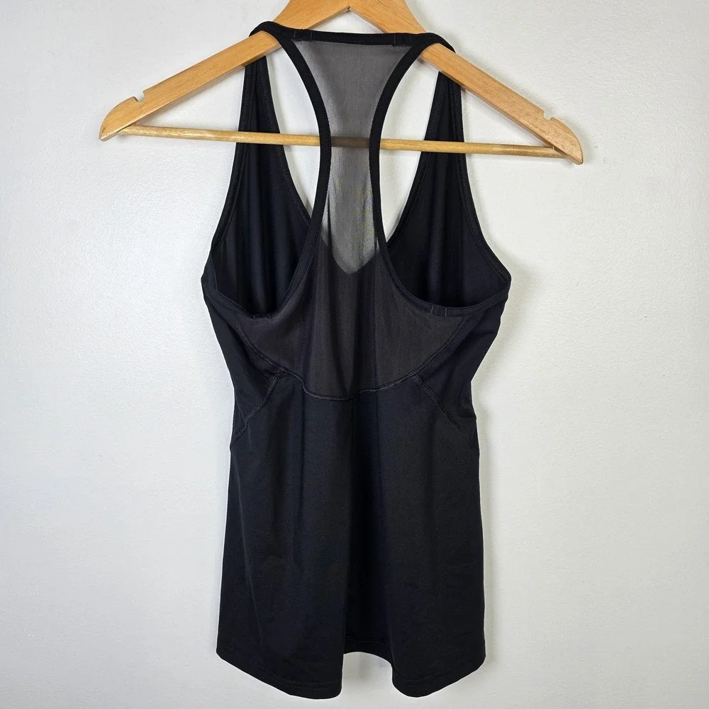 Lululemon Tank Top Womens Medium Black‎ Racerback Mesh Athletic Gym Yoga Shirt - Picture 2 of 3